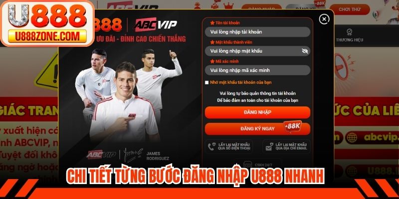 Chi tiết từng bước đăng nhập U888 nhanh và an toàn